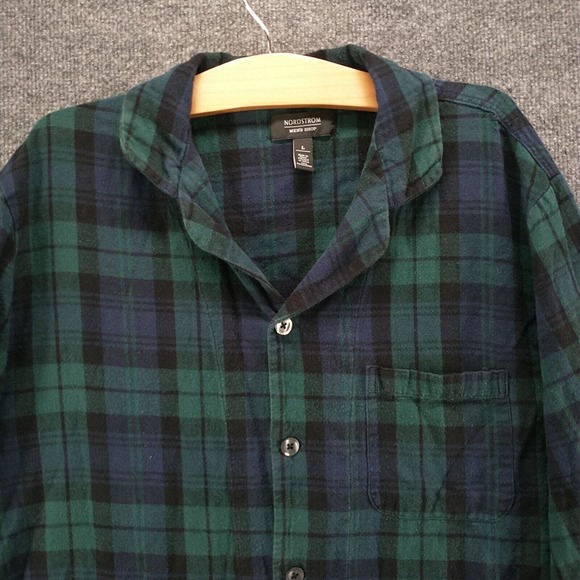 Nordstrom Men's Flannel Button-Up Shirt Multicolor Large Long Sleeve Plaid - Picture 3 of 13